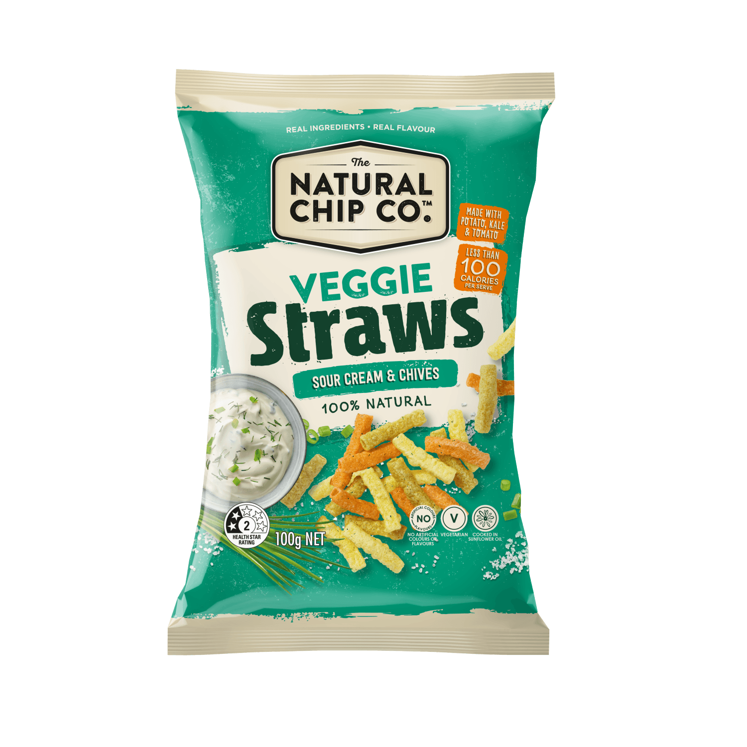 45744 Veggie Straws Sour Cream Chives 12x100g Render